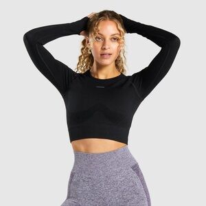 GYMSHARK flex sports long sleeve crop top, women’s size XS
